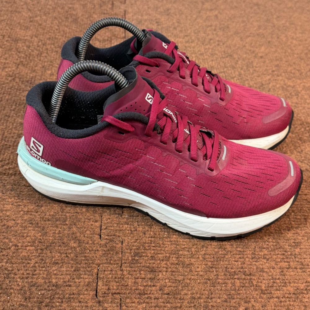 Salomon Sonic 3 Balance Womens Running Shoes Burgundy Optivibe Size 8.5 411276
